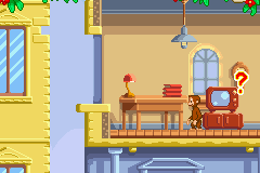 Curious George (Game Boy Advance) screenshot: You can also explore the inside of apartments