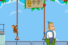 Curious George (Game Boy Advance) screenshot: Even people wandering around pose a problem for George!