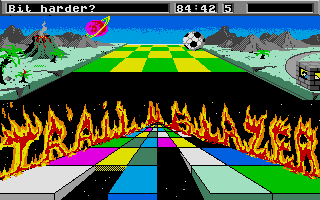 Trailblazer (Atari ST) screenshot: A leap of faith