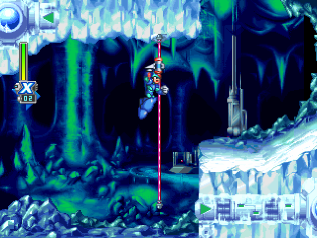 Mega Man X6 (PlayStation) screenshot: Slide your way to victory.