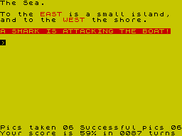 Terrormolinos (ZX Spectrum) screenshot: Shark attack