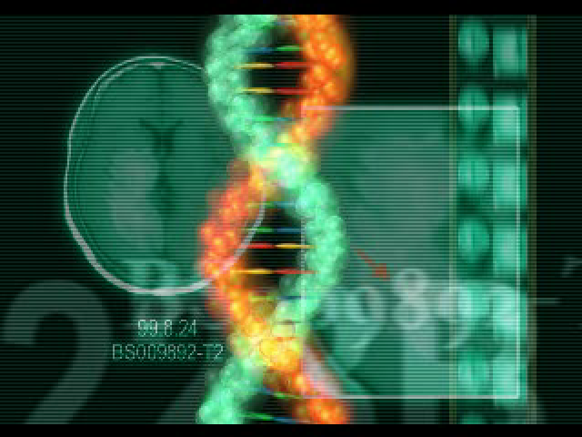 Baroque Syndrome (PlayStation) screenshot: Human genome project in the works.