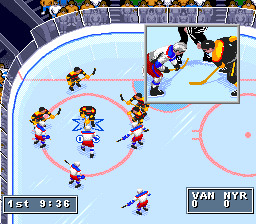NHL 95 (SNES) screenshot: Face off