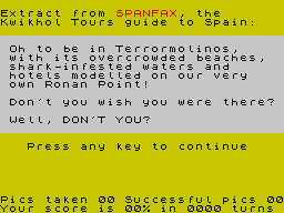 Terrormolinos (ZX Spectrum) screenshot: Tempting...