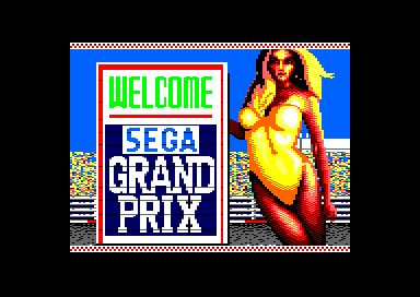 Super Monaco GP (Amstrad CPC) screenshot: I'm glad she hasn't got blue skin like on the Spectrum