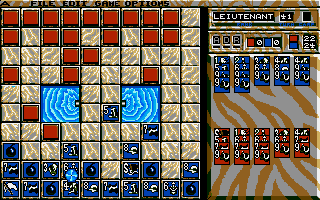 Stratego (Atari ST) screenshot: Red has the upper hand now