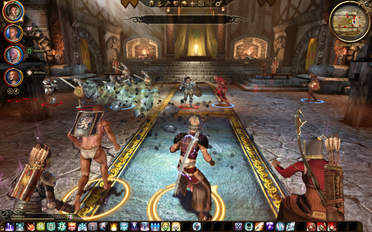 Dragon Age: Origins (Windows) screenshot: Yeah, right, guys... ROCK ON!..