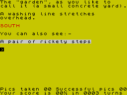 Terrormolinos (ZX Spectrum) screenshot: You need the steps to get into the loft