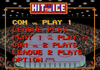 Hit the Ice: The Video Hockey League (Genesis) screenshot: Main menu