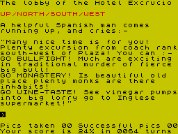 Terrormolinos (ZX Spectrum) screenshot: All the things you can do on holiday