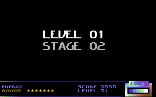 Droid (Commodore 64) screenshot: Stage introduction