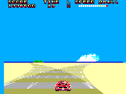 Out Run 3-D (SEGA Master System) screenshot: A fork in the road