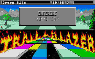 Trailblazer (Atari ST) screenshot: Entering Green Bits