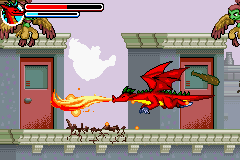 Disney's American Dragon: Jake Long - Rise of the Huntsclan! (Game Boy Advance) screenshot: It's much easier to beat harpies as a dragon