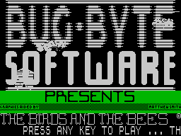 The Birds and the Bees (ZX Spectrum) screenshot: Title screen