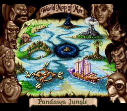 The Pirates of Dark Water (Genesis) screenshot: World map
