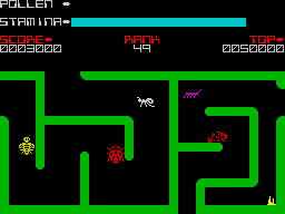 Antics (ZX Spectrum) screenshot: The easy way out is to the top