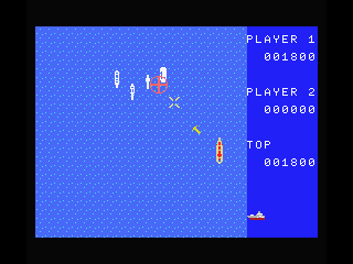 D-Day (MSX) screenshot: Drop your bombs on the enemy ships
