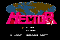 Hudson Best Collection Vol. 5: Shooting Collection (Game Boy Advance) screenshot: Hector '87: Start Screen