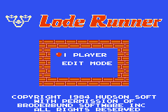 Hudson Best Collection Vol. 2: Lode Runner Collection (Game Boy Advance) screenshot: Lode Runner: Start Screen