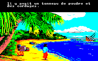 Robinson Crusoe (Amstrad CPC) screenshot: Back with some gunpowder