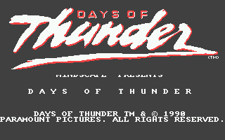 Days of Thunder (Atari ST) screenshot: Title screen 1
