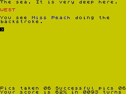 Terrormolinos (ZX Spectrum) screenshot: Learn to swim