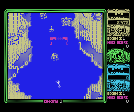 Toobin' (MSX) screenshot: Bif is ready