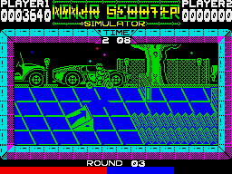 Ninja Scooter Simulator (ZX Spectrum) screenshot: Careful...