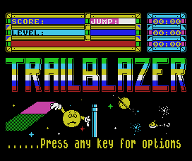 Trailblazer (MSX) screenshot: Title screen