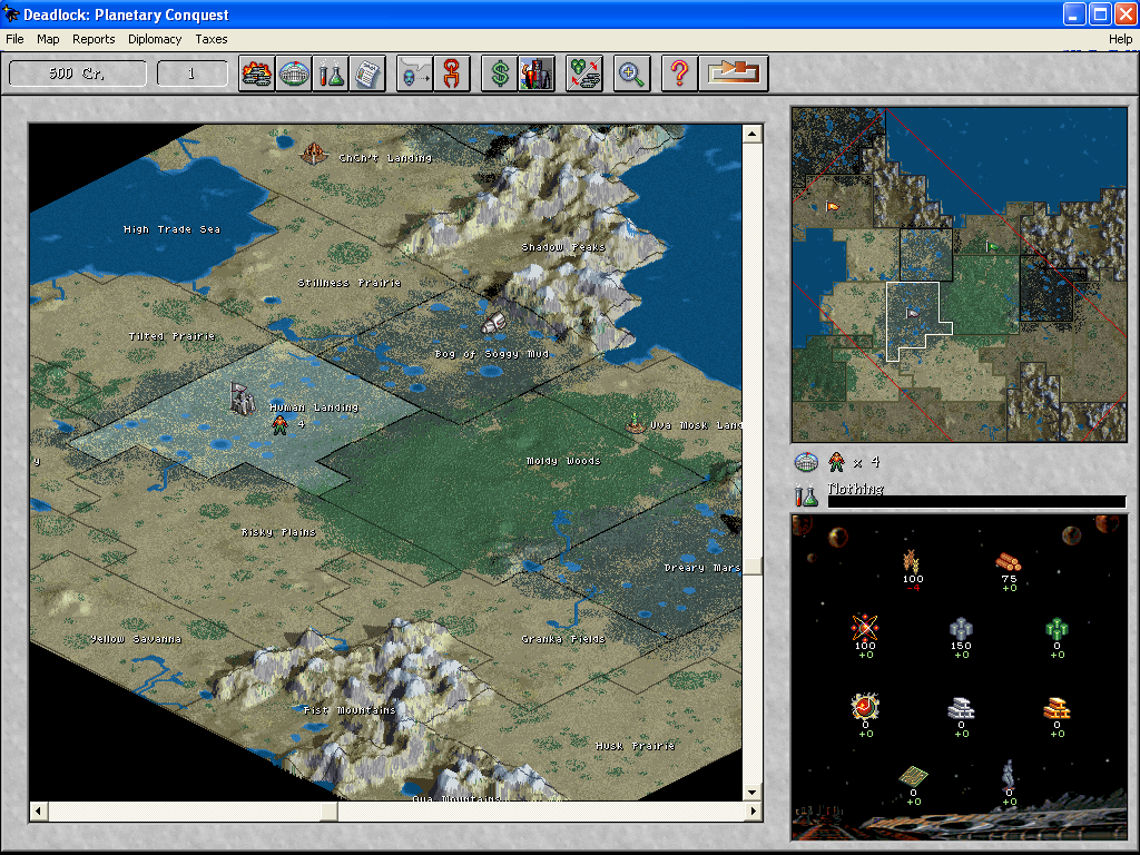 Deadlock: Planetary Conquest (Windows) screenshot: Main window
