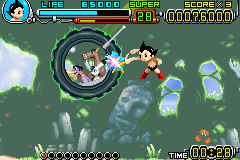 Astro Boy: Omega Factor (Game Boy Advance) screenshot: This is what they get for fighting Astro Boy without listening to his explanation first! (As always)