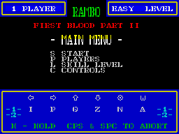 Screenshot of Rambo: First Blood Part II (ZX Spectrum, 1986) - MobyGames
