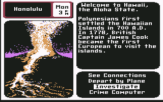Where in the U.S.A. Is Carmen Sandiego? (Commodore 64) screenshot: Honolulu