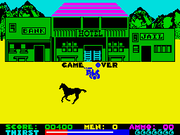 Dead or Alive (ZX Spectrum) screenshot: Game over