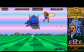 Space Harrier (Atari ST) screenshot: End of stage one boss