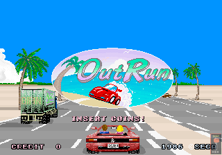 OutRun (Arcade) screenshot: Title Screen.