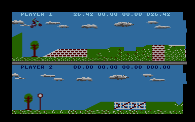Kikstart: Off-Road Simulator (Atari 8-bit) screenshot: First race