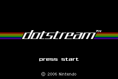 Dotstream (Game Boy Advance) screenshot: Title screen.