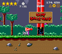 Claymates (SNES) screenshot: At the end of each level, you must pass through here and lose all your powers