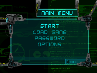 Uprising X (PlayStation) screenshot: Main menu