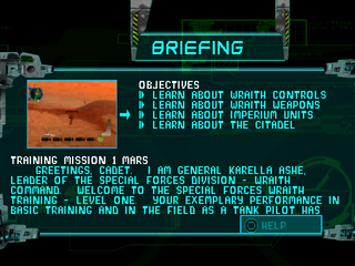 Uprising X (PlayStation) screenshot: Briefing
