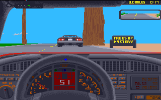 Test Drive II Scenery Disk: California Challenge (Amiga) screenshot: Trees of mystery
