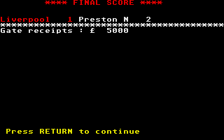 Football Manager (Atari ST) screenshot: Oh dear
