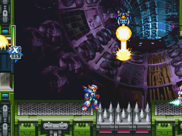 Mega Man X6 (PlayStation) screenshot: Spikes and lasers. My worst enemies.