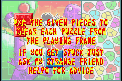 It's Mr Pants (Game Boy Advance) screenshot: How to play Puzzle Mode