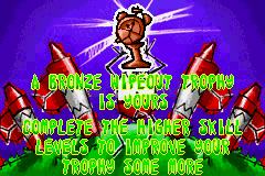 It's Mr Pants (Game Boy Advance) screenshot: Complete wipeout to win a fabulous trophy!
