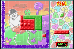 It's Mr Pants (Game Boy Advance) screenshot: As you play, the Crayon Snake sneaks around the board