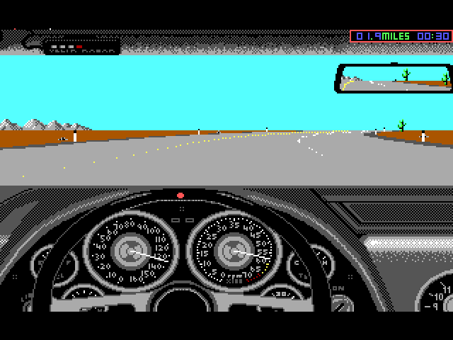 The Duel: Test Drive II Car Disk - The Muscle Cars (DOS) screenshot: Corvette dashboard