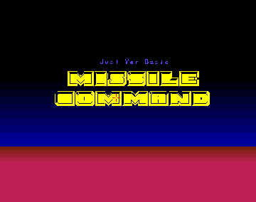 Missile Command (Amiga) screenshot: The title screen<br>Before a game commences the player(s) must choose either a I or a 2 player game